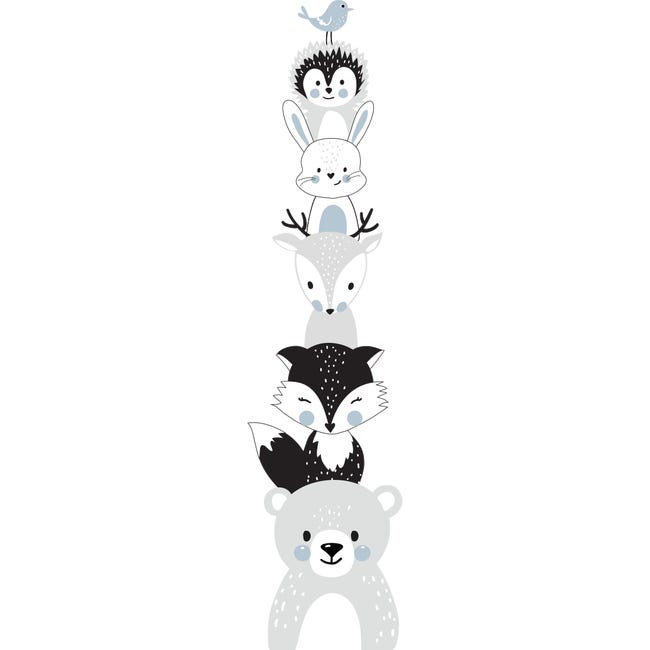 Stickers Toise pour Enfants avec Alphabet et Animaux pas cher Stickers Toise pour Enfants avec Alphabet et Animaux pas cher