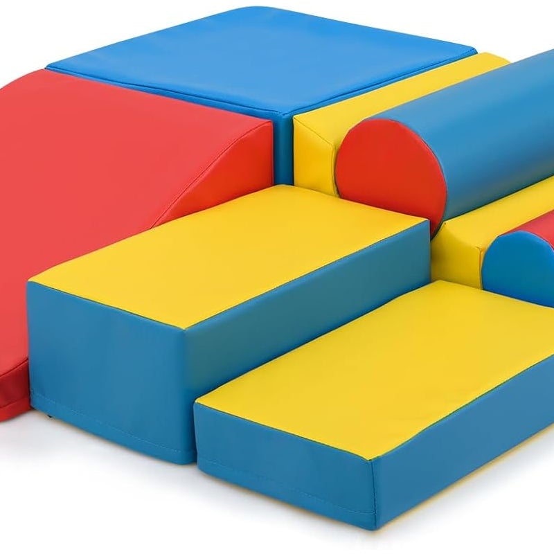 7 Szt. Tor Przeszkód dla Niemowląt z Pianki, Moduł Motoryczny z Zapięciami na Rzepy, Zabawki Montessori dla Dzieci Powyżej 1 Roku Życia do Raczkowania