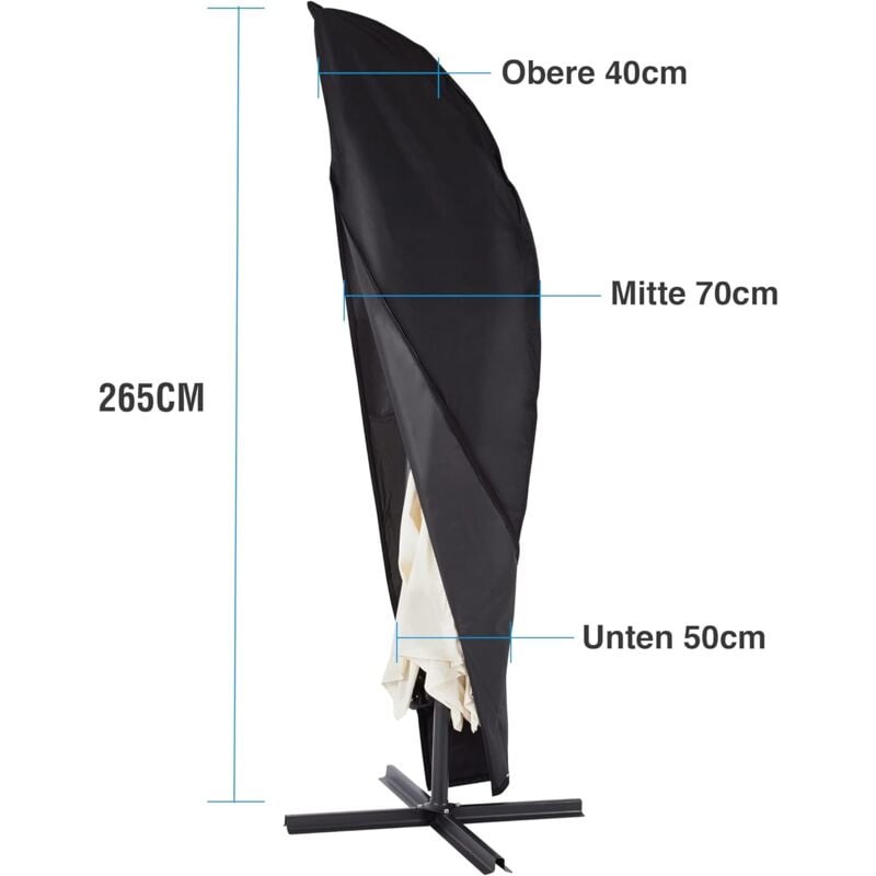 Housse de protection,pour parasol déporté,convient pour 2 m,3 m,3,5 m de diamètre,housse de parasol,protection UV,fermeture éclair ,en Oxford 210D - 2