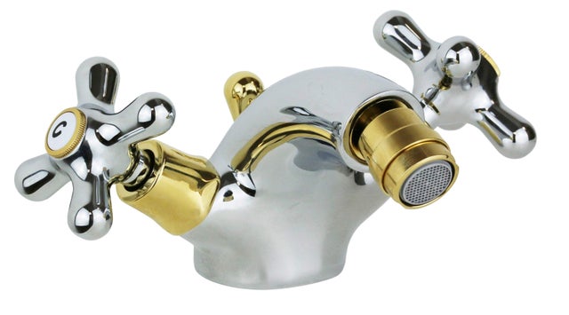 Robinet de bidet avec deux poignées de couleur chrome doré Paffoni Iris IRV135CO - chromè-or - Iris - Vidage automatique 1