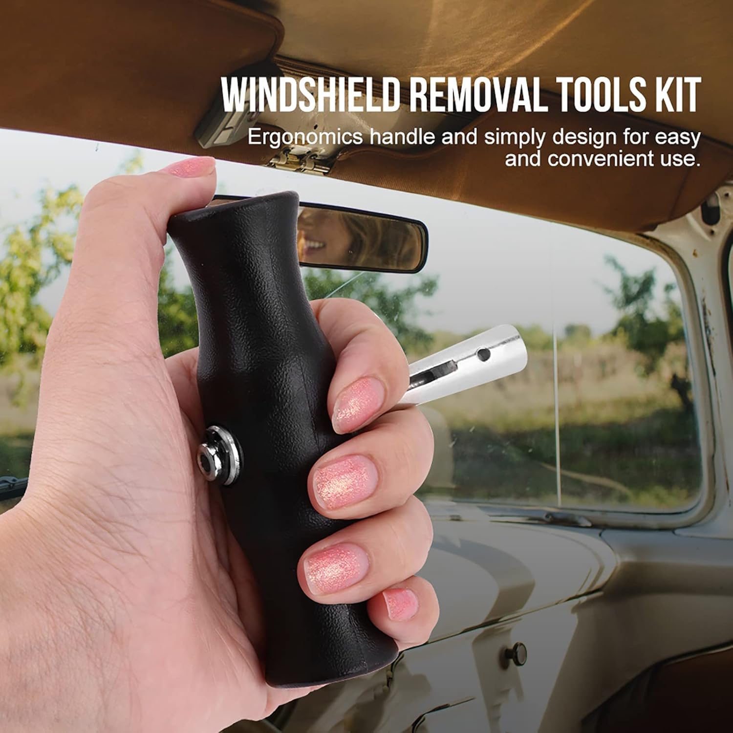 Kit Démontage Pare-Brise Voiture - 2 Fils Coupe Verre Avec Poignées Ergonomiques