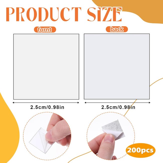 Lot De 200 Petits Miroirs Carrés Adhésifs - 2,5 Cm - Pour Décoration DIY, Projets Créatifs, Décoration De Fête