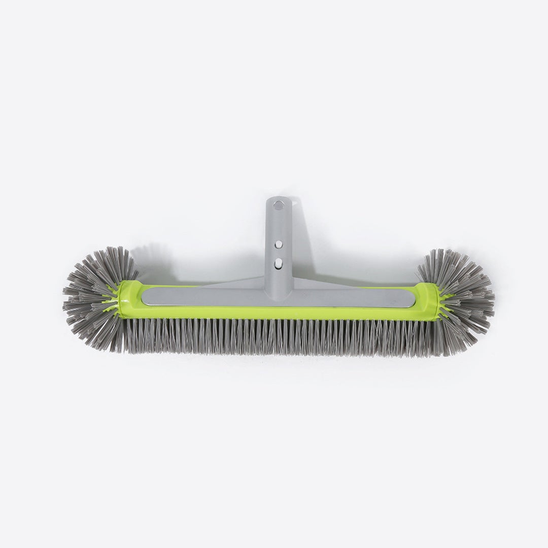 Brosse De Piscine Ronde Robuste - Pour Piscine à Liner, Murs Et Carrelage - Dos Aluminium - Poils Nylon Haute Densité - Compatible Tiges Standard 1-1/4"