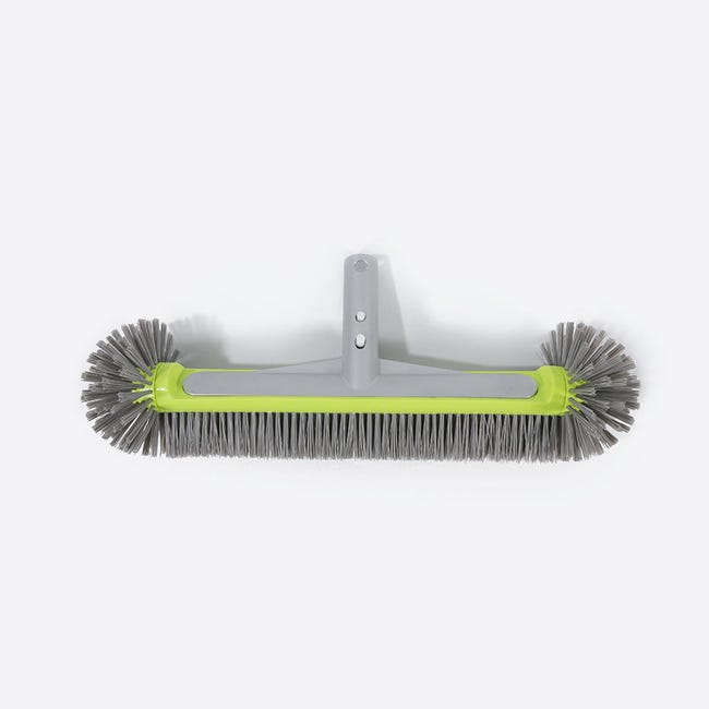 Brosse De Piscine Ronde Robuste - Pour Piscine à Liner, Murs Et Carrelage - Dos Aluminium - Poils Nylon Haute Densité - Compatible Tiges Standard 1-1/4"