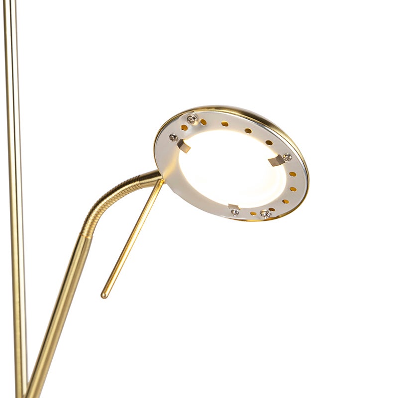 LED Dimmable Lampadaire avec lampe de lecture variateur inclus diva - 2 lumière - H 1800 mm - Doré/Laiton - Moderne - Éclairage intérieur - Salon I - 9