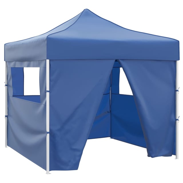 Tenda pieghevole con 4 pareti Blu 3 x 3 m