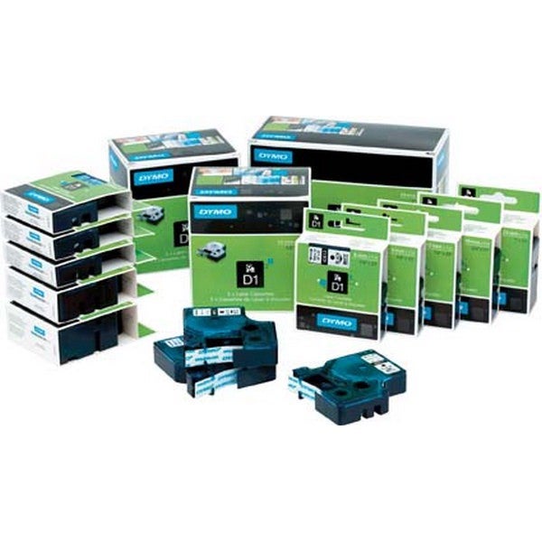 Fita adesiva plstica para etiquetagem Dymo D1 45013 / para gerenciador de etiquetas / 12 mm x 7 m / preto-branco