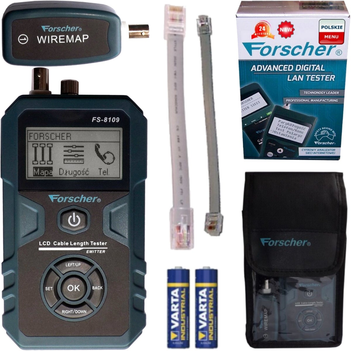 FORSCHER FS8109 ZAAWANSOWANY TESTER SIECI INTERNETOWEJ LAN RJ45 POMIAR PoE