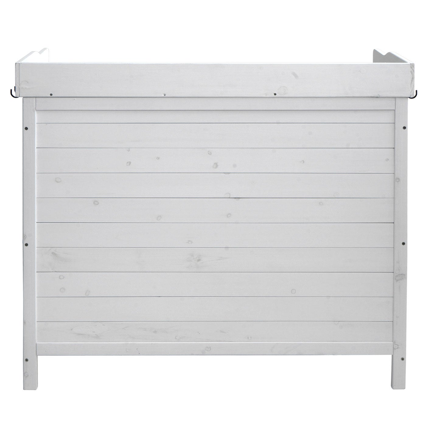 Armoire de jardin avec plan de travail HWC-L69 Outdoor sapin bois MVG 86x104x52cm ~ blanc - 7