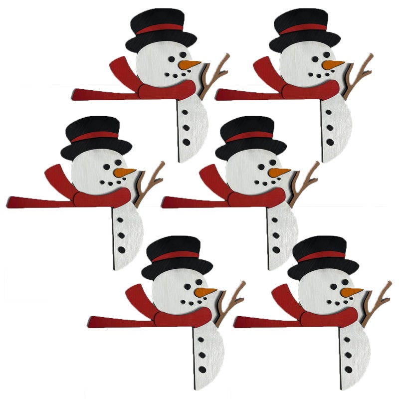 6 Mini Bonhommes De Neige En Résine - Déco Noël Pour Intérieur/extérieur, Env. 3,8 Cm
