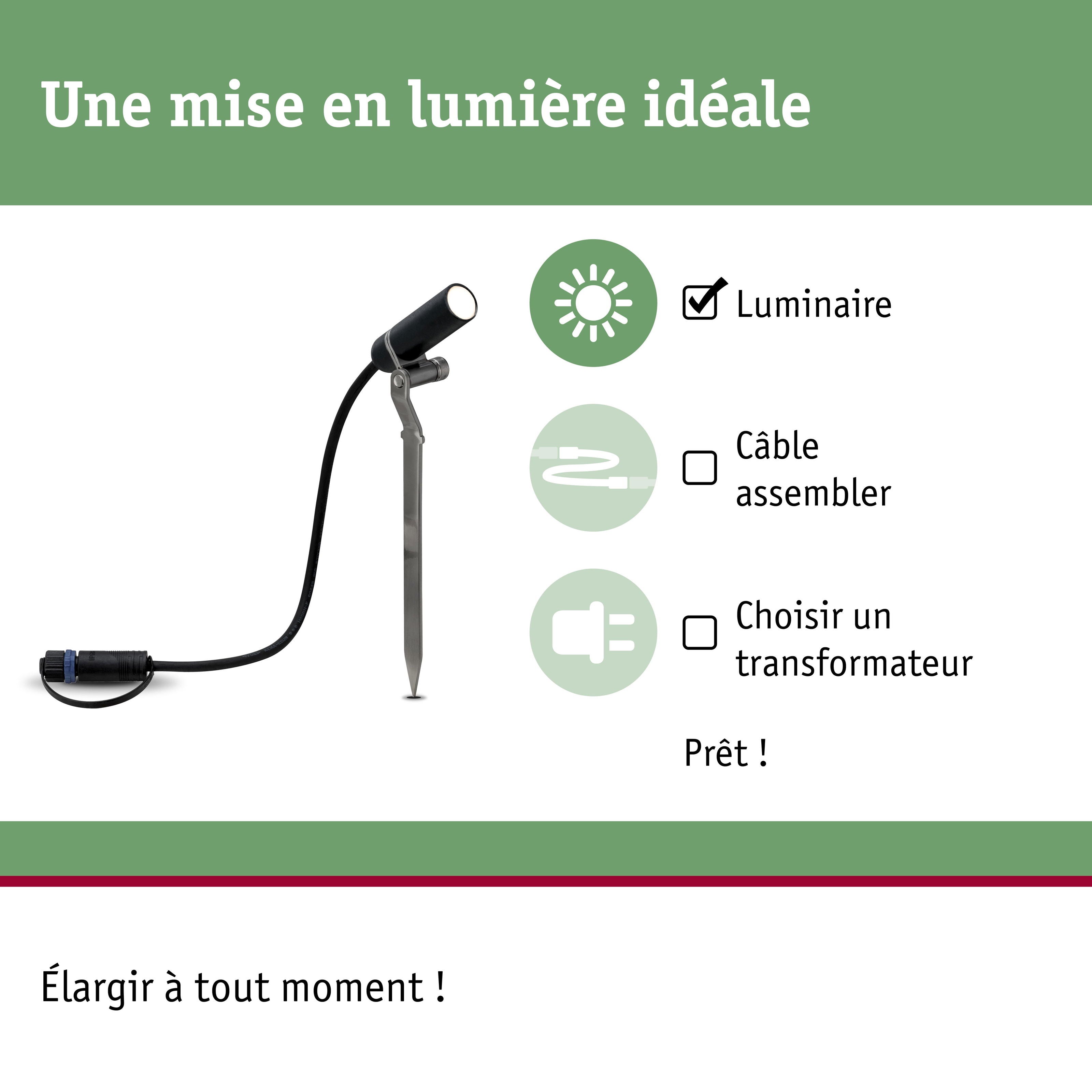 Plug & Shine Projecteur de jardin LED Plantini Kit d'extension IP65 3000K 3x2W Anthracite - 5