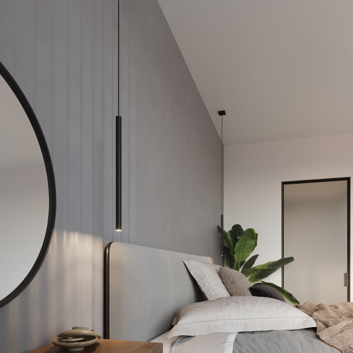 Lampada a sospensione BRILL 3 nero LED con lampadina 3000K - 30x5x90cm Sollux - 6