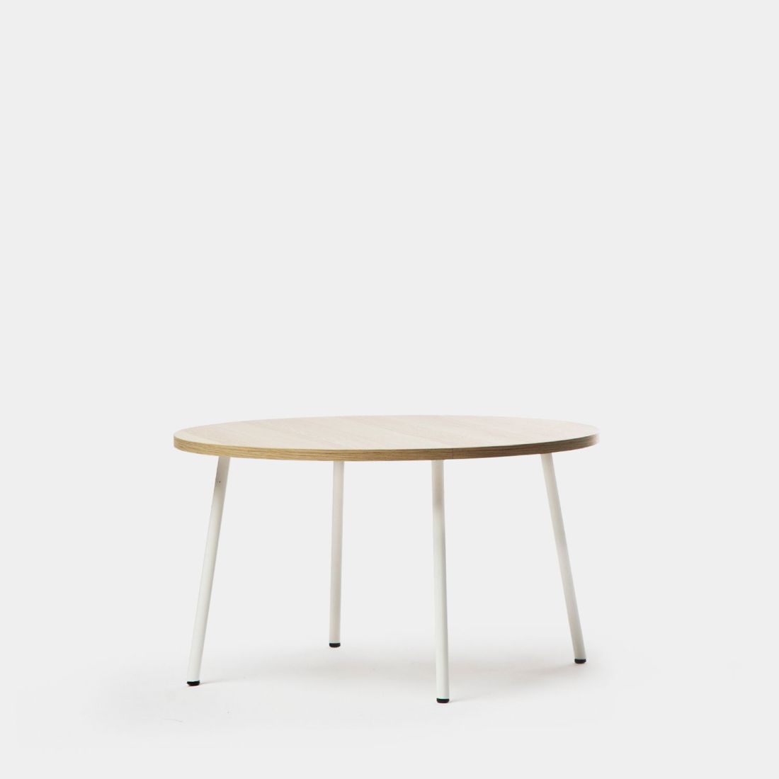 Table Ronde Blanche - Plateau Plastique, Pied Acier - 100 Cm Diamètre, 75 Cm Haut - Occasion