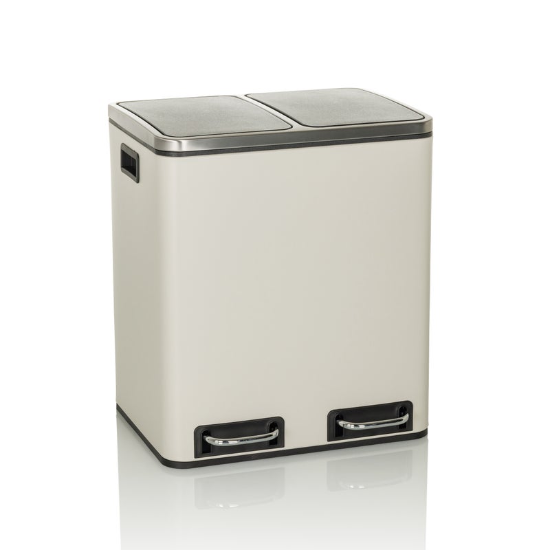 Wiadro na śmieci Clean 9 - 30 l. (2x15 l) Beżowy hjh OFFICE