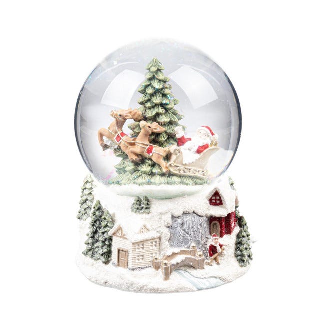The Christmas Workshop Boule à Neige Musicale 15 Cm – Bonhomme De Neige Chilly En Polyrésine, Décoration De Noël Classique Et Magique