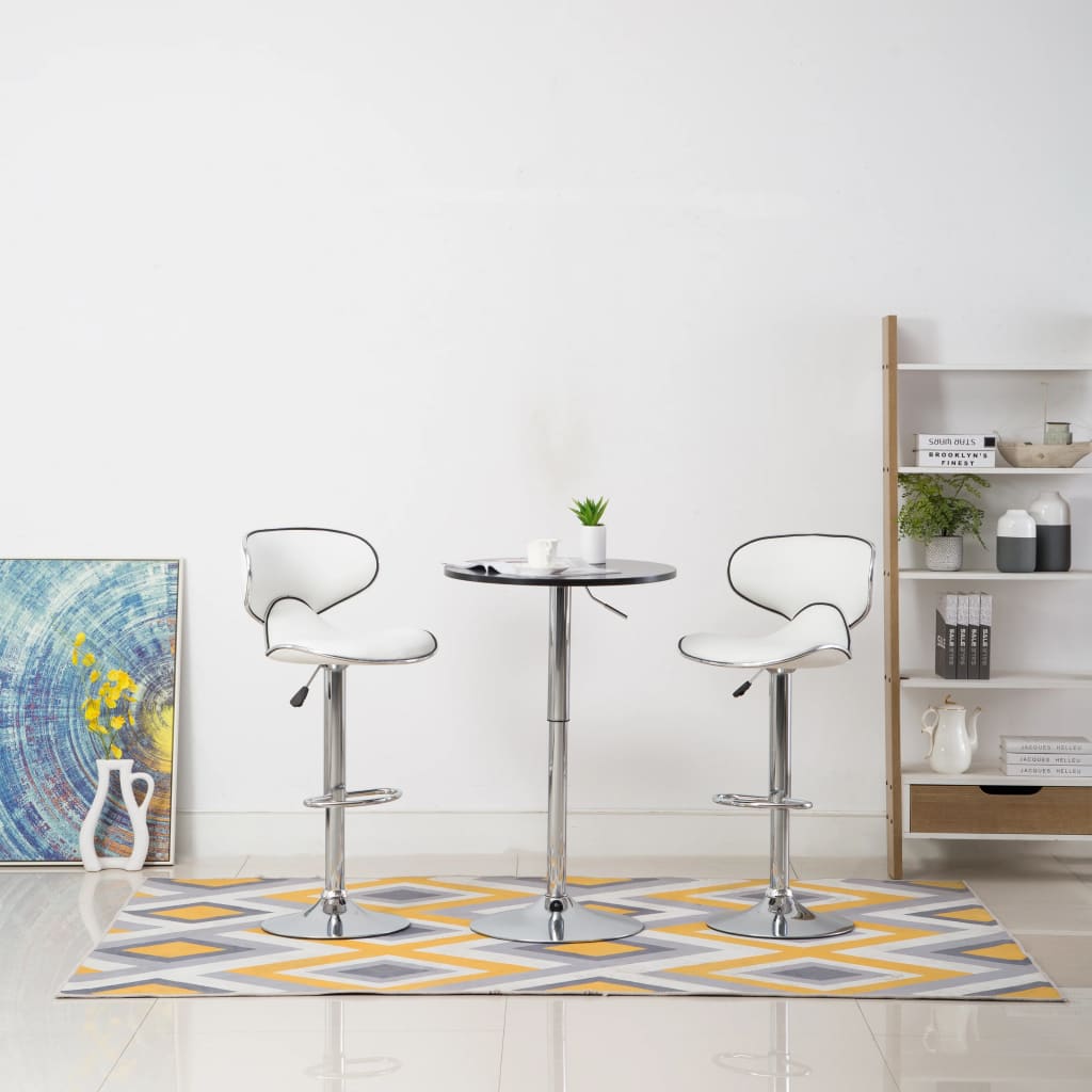 Vidaxl Taburetes De Cocina 2 Unidades Cuero Sintético Blanco , Leroy Merlin