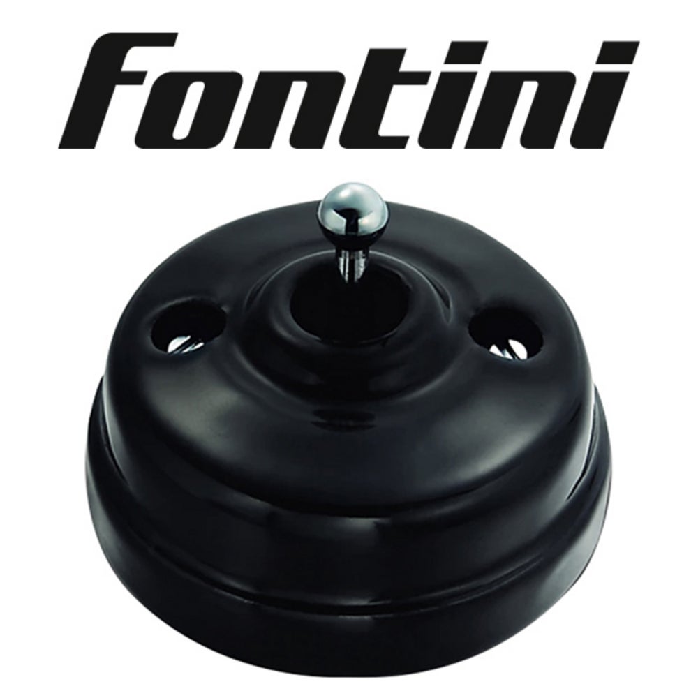 Va & Vient fontini Dimbler porcelaine noire et chrome, 2700W, installation apparent, design néo-vintage, certifié CE60308 - 2