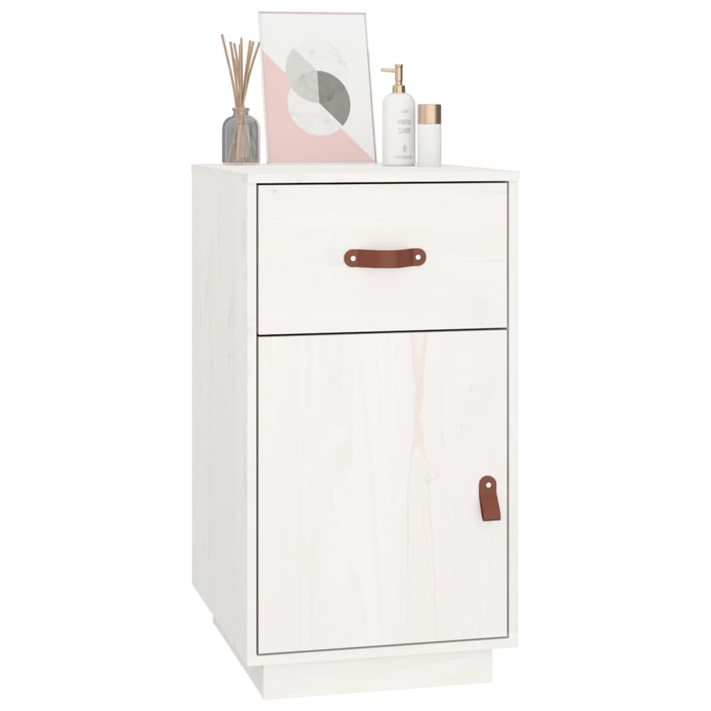 Armoire de bureau Blanc 40x50x75 cm Bois massif de pin vidaXL - 4