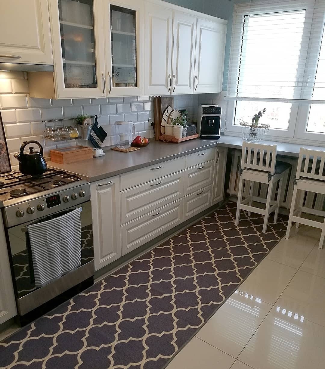 TAPIS DE COULOIR ANTIDÉRAPANT 57 cm TRÈFLE MAROCAIN gris TRELLIS 30352 57x390 cm - 2