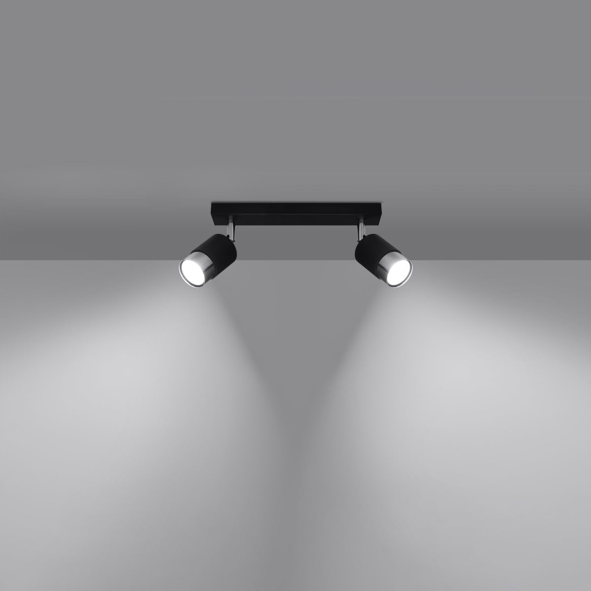 Plafon ALVOR 2 czarny/chrom LED 3000K - 30x5x18cm Sollux