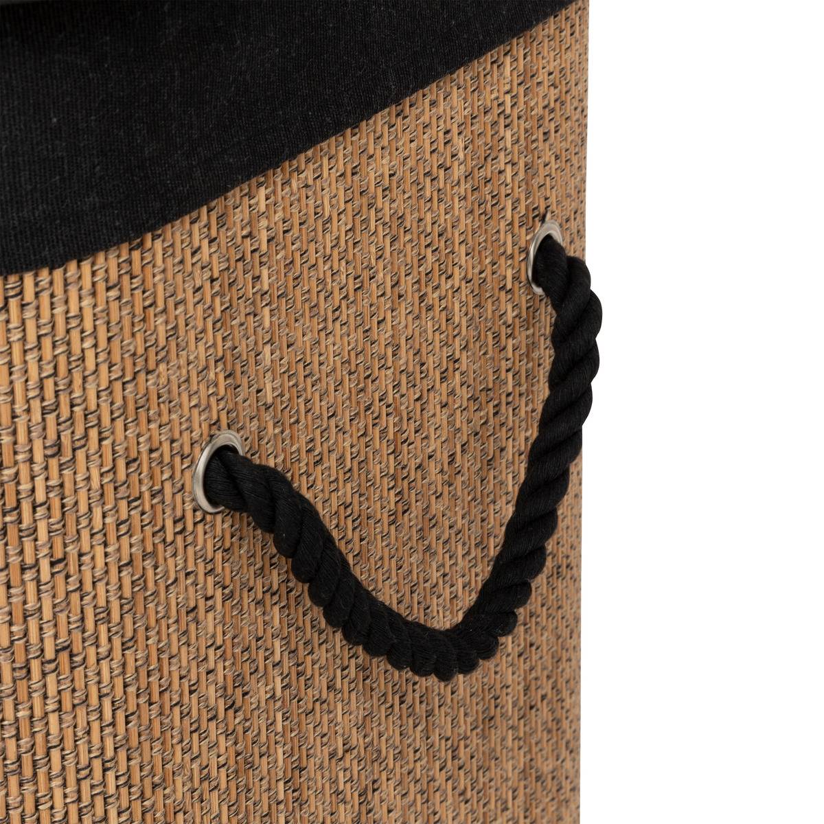 Panier à linge 2 compartiments noir 60L STEMY - 5five - 3