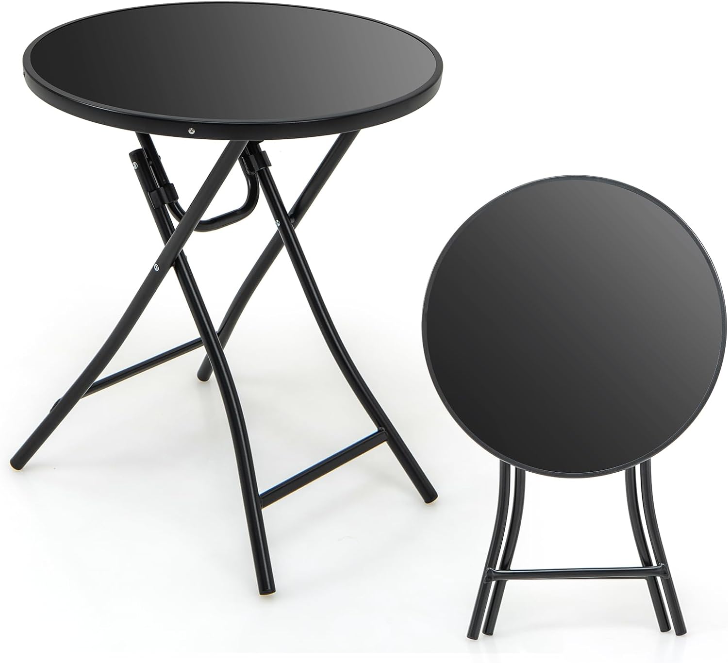 Table Pliante Jardin Ronde 59x67CM Charge 50KG-Table d'Appoint ...