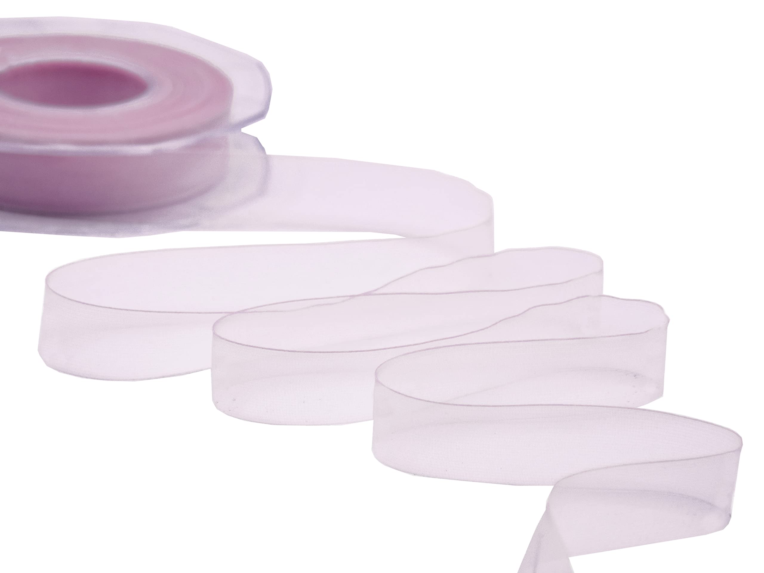Tessuto in organza trasparente con stampa floreale di fiori blu 3D - OneYard