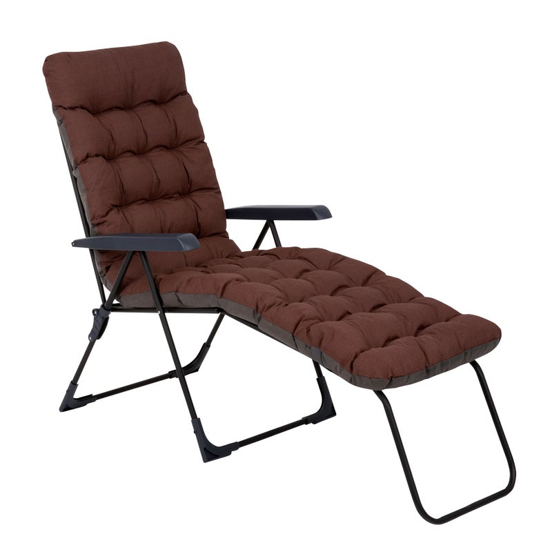 Leżak ogrodowy z podnóżkiem Setenil Black Edition ciemnobrązowy Patio