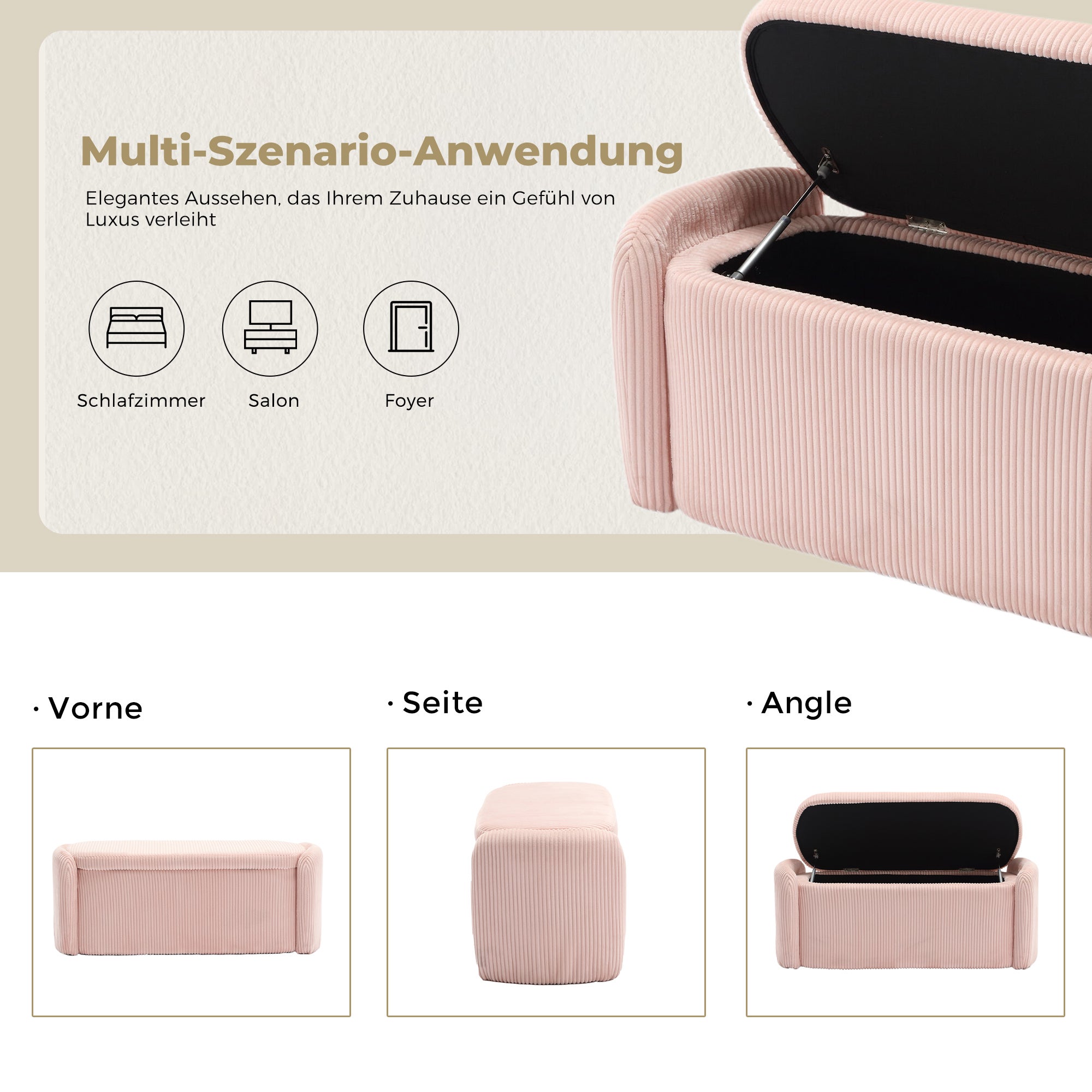 Banc Coffre Banc De Rangement Pour Bout De Lit - Banc De Rangement Pour Bout De Lit - Repose-pieds Avec Bacs De Rangement - Pouf Avec Rangement Pour Le Salon, Repose-pieds Rembourru00e9