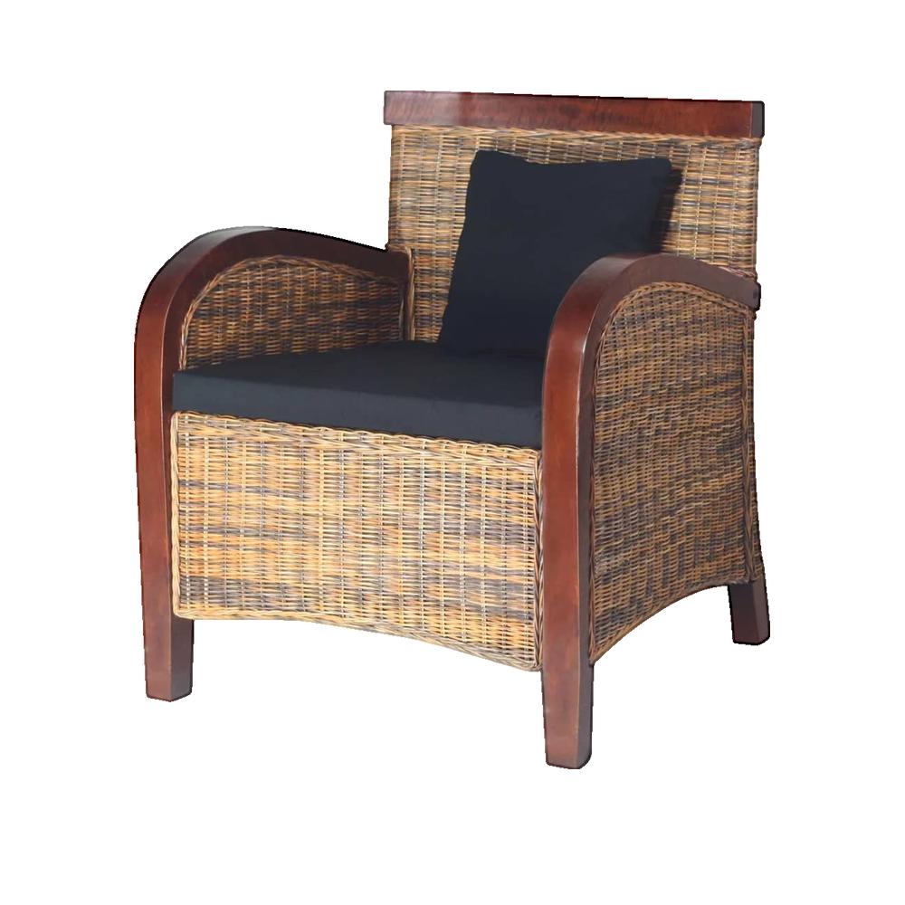 Fotel Rattan vidaXL Drewno Mango Solidny Komfortowy