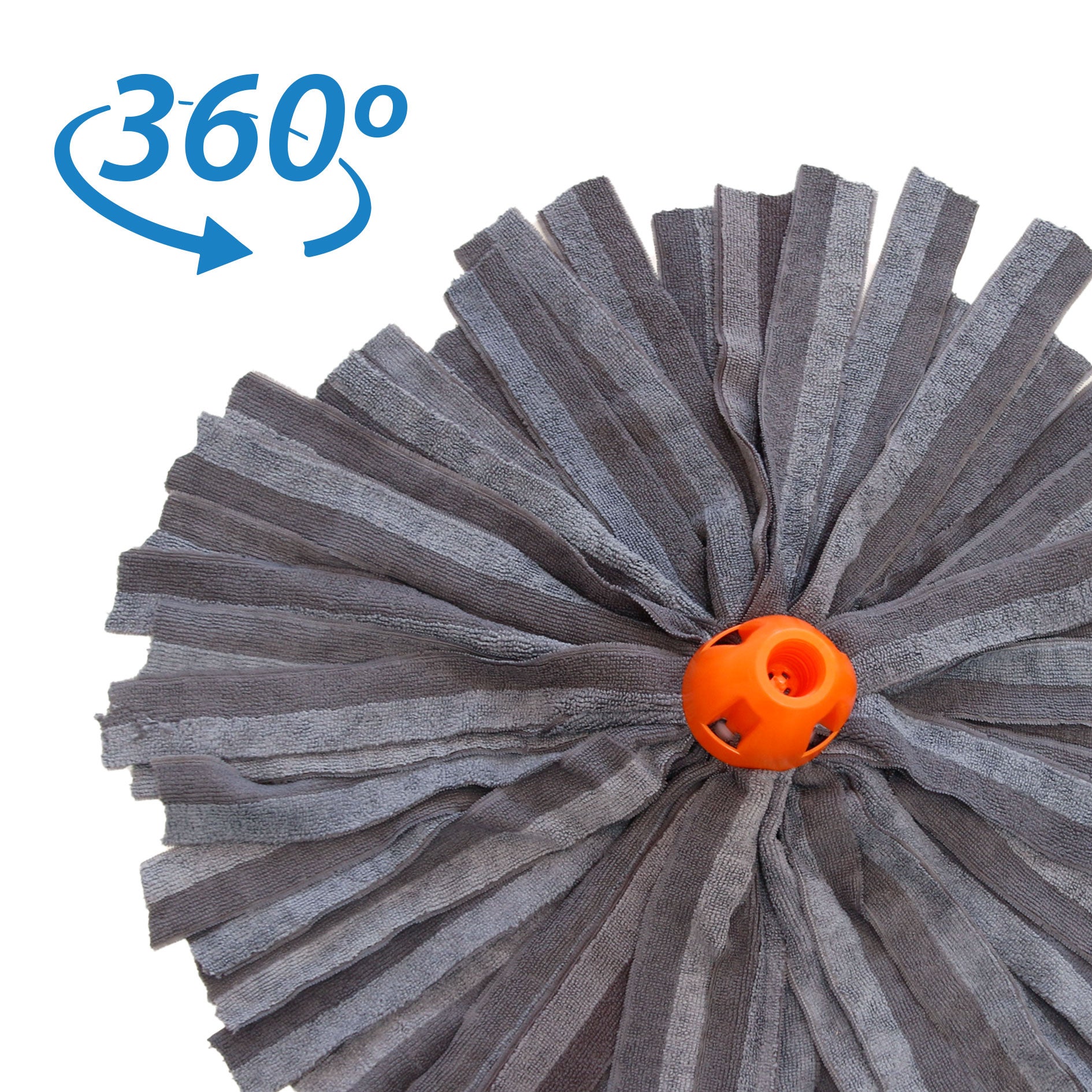 MAYA Fregona MAX PRO Tiras. Limpieza para Todo Tipo de Suelos. 100 % Microfibra. Super Absorbente y No Raya. Rosca Universal. (Naranja) - 3