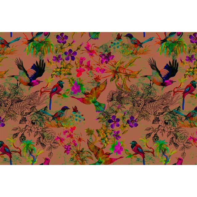 Papier peint panoramique élégant idéal pour chambre Tapisserie panoramique original motif oiseau Papier peint panoramique floral pour salon