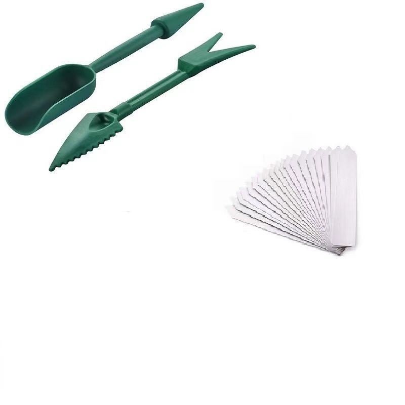 50 piccoli vasetti di fibra di semi biodegradabili con 20 etichette + 1 paio di attrezzi + 1 seminatrice per la semina di piante biodegradabili - 5