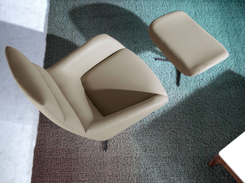 Reposapiés giratorio polipiel y patas de acero negro alavy-color aqua 26 violeta