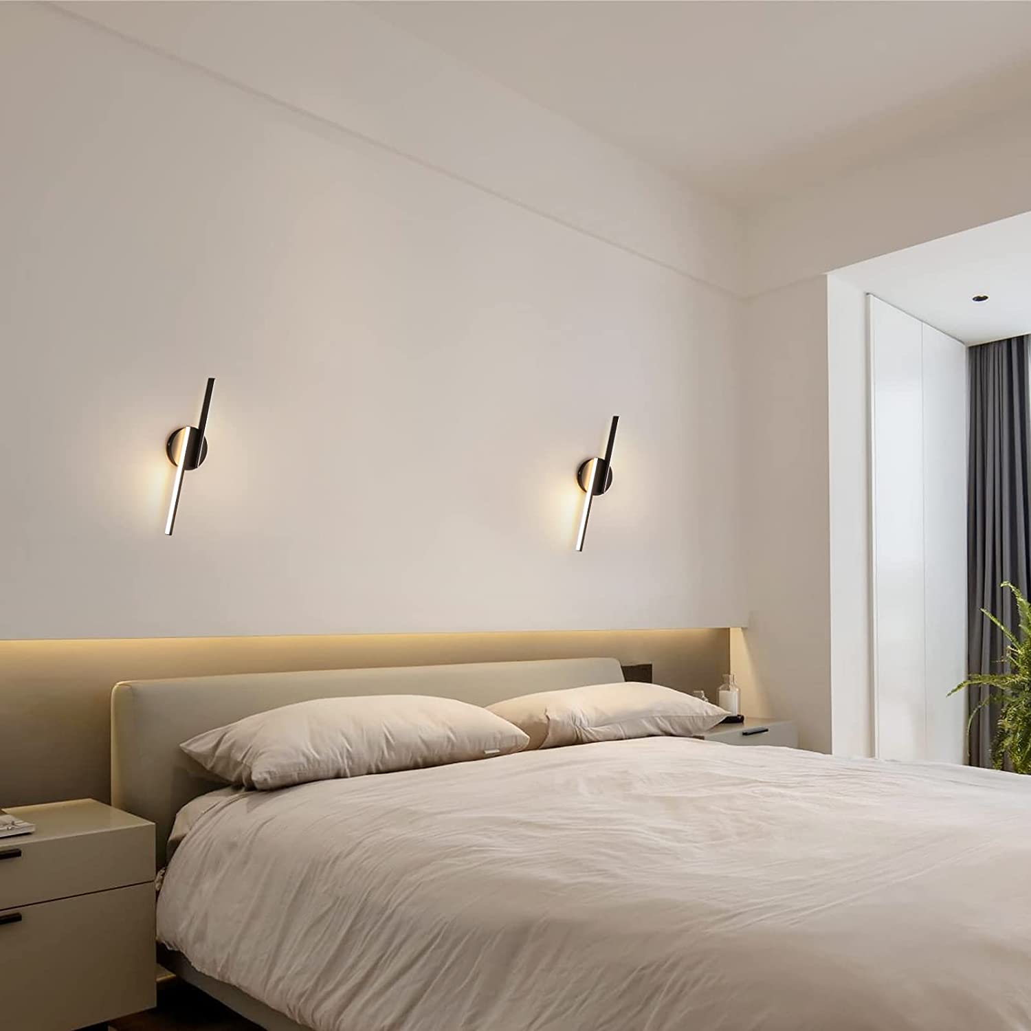 GOECO Lámpara de pared LED, Moderna Aplique Pared Interior 16W 1800LM 3000K Luz Cálida, Apliques de Pared Para Salon Dormitorio Sala Pasillo Escalera - 2