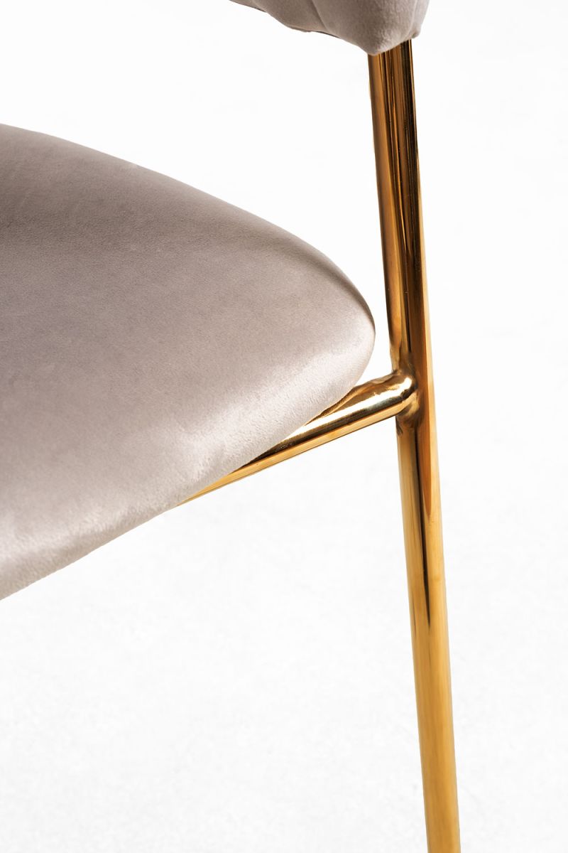 Cadeira Moniel Golden Veludo - Cinza escuro - 6