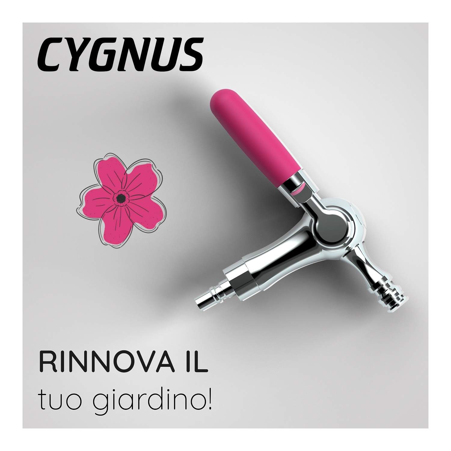 Rubinetto da giardino ad innesto rapido INGENIUS CYGNUS completo in ottone cromato IG480COL01 - Cromo - Bianca - 4