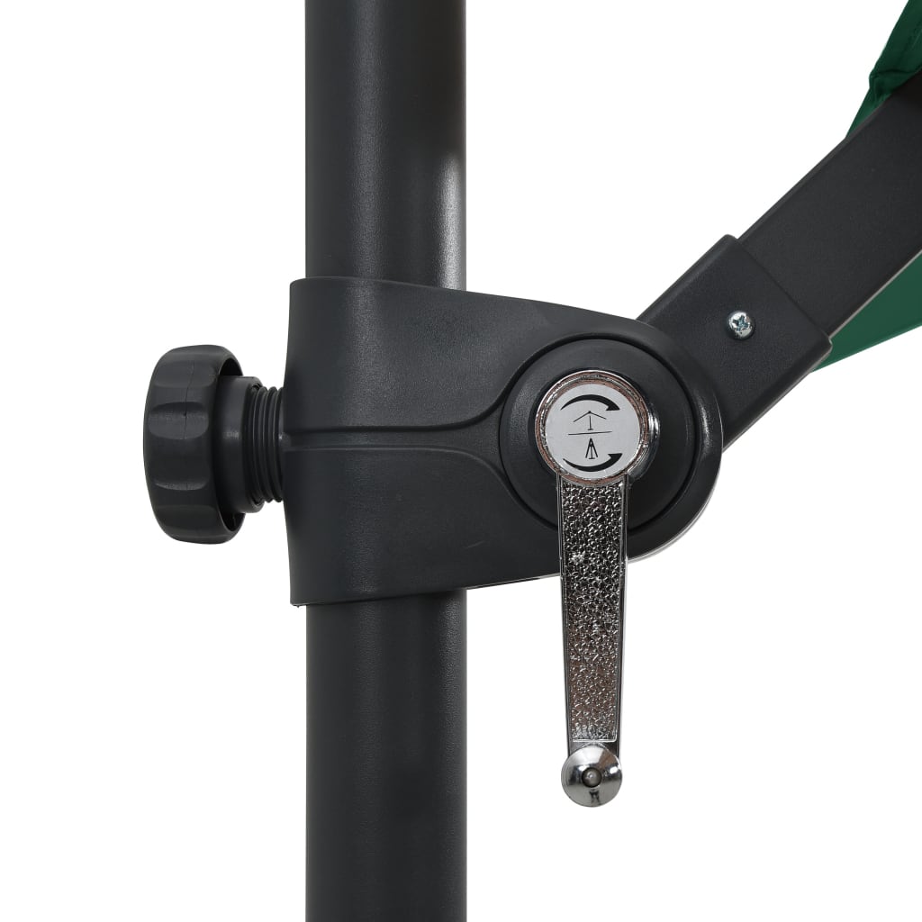 Maison Exclusive - Ombrellone a Sbalzo con LED e Palo in Acciaio 250x250 cm Verde - 7