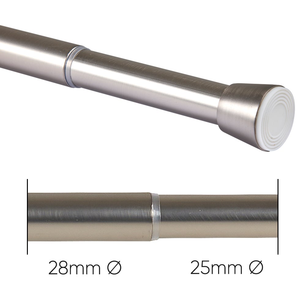Bastone per tende estensibile a pressione Ø28 mm – Argento (120-210 cm) - 5