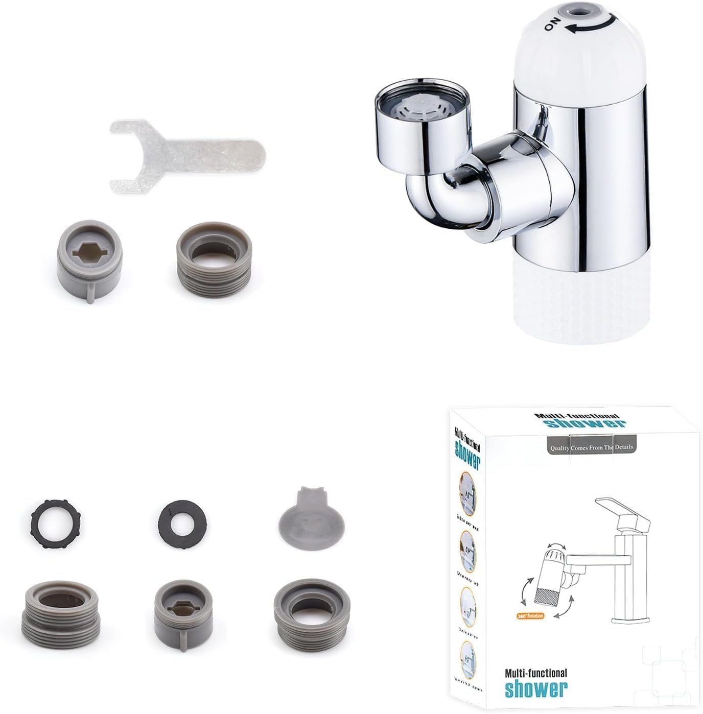 Aerator rotativ pentru baterie de bucătărie anti-stropire; aerator multimod potrivit pentru robinetele de bucătărie și baie.