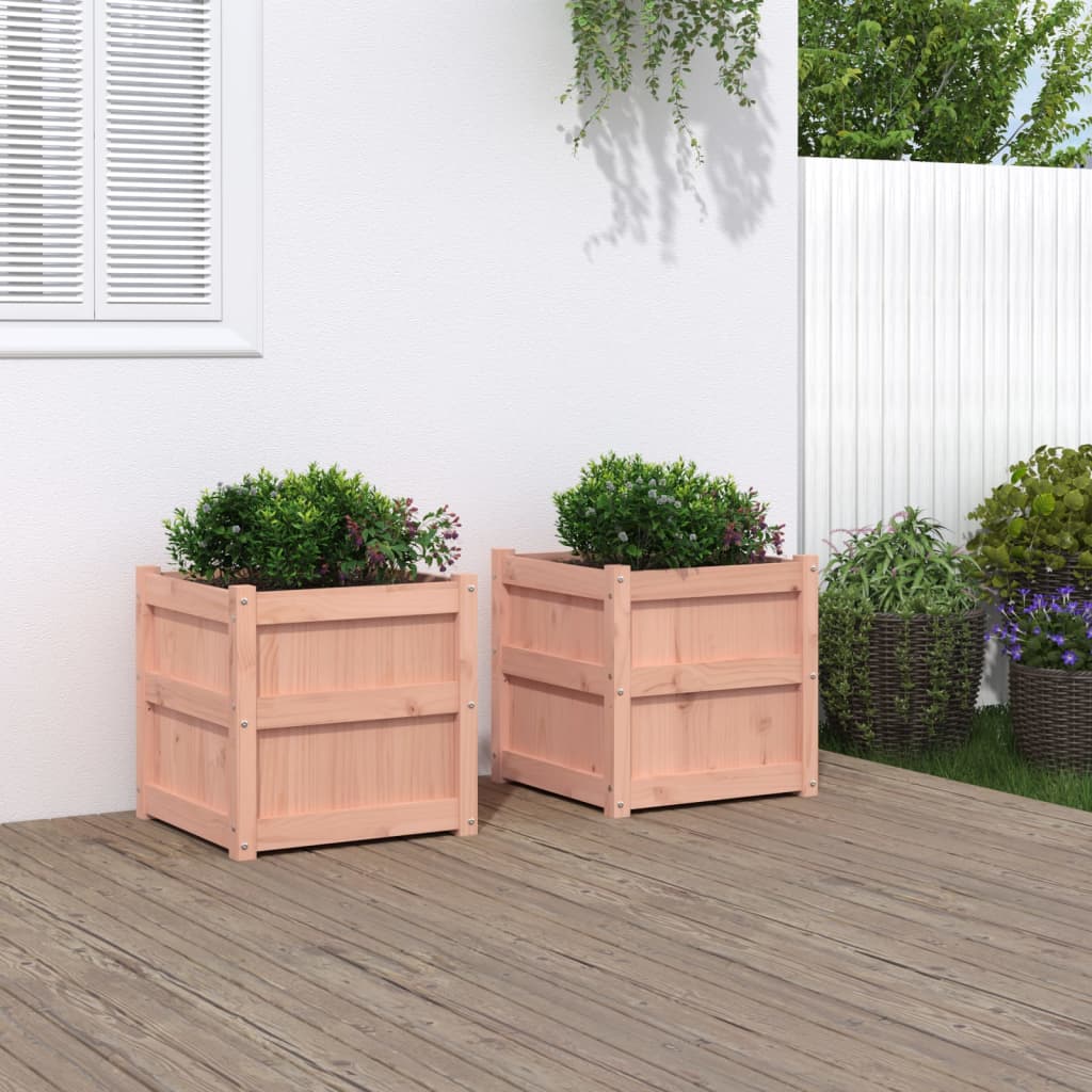 Lot de 2 Jardinières - Bac à Fleurs - Pot De Fleurs bois massif douglas n2221l - 2