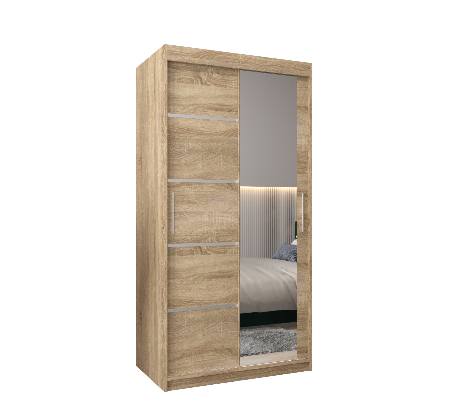 Szafa przesuwna garderoba Verona 2 100 x 62 x 200 cm Sonoma - Abiks Meble