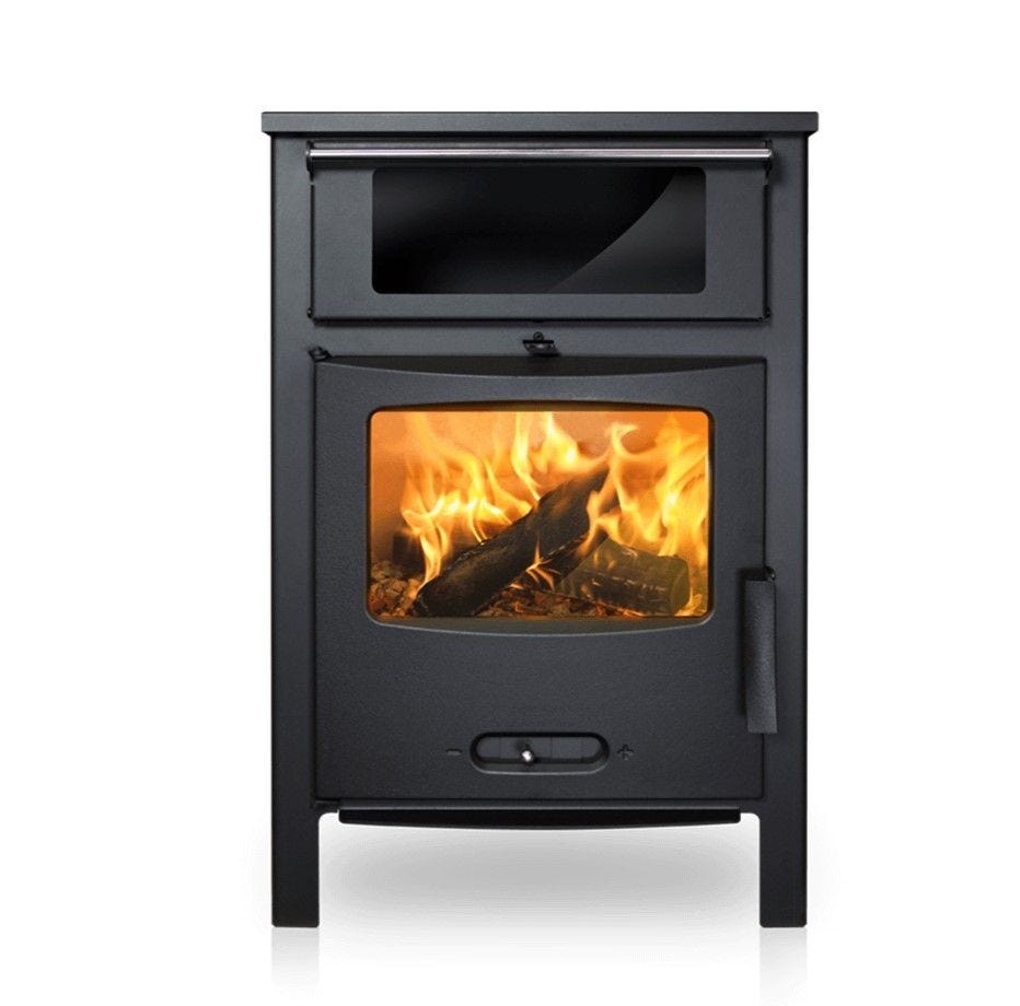 Estufa de leña con horno Lacunza modelo Sagra CH 9 KW
