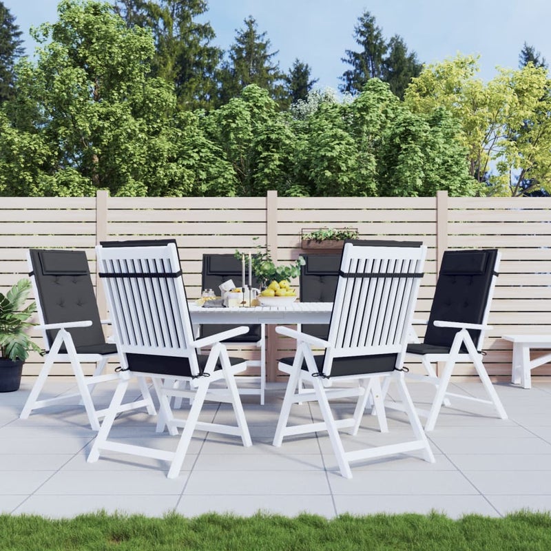 Poduszki na krzesła z wysokim oparciem, 6 szt., czarne, Oxford vidaXL