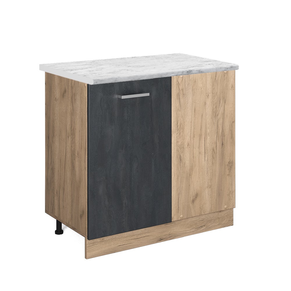 Vicco Szafka narożna R-Line, Czarny beton, 86 cm BP Marmur