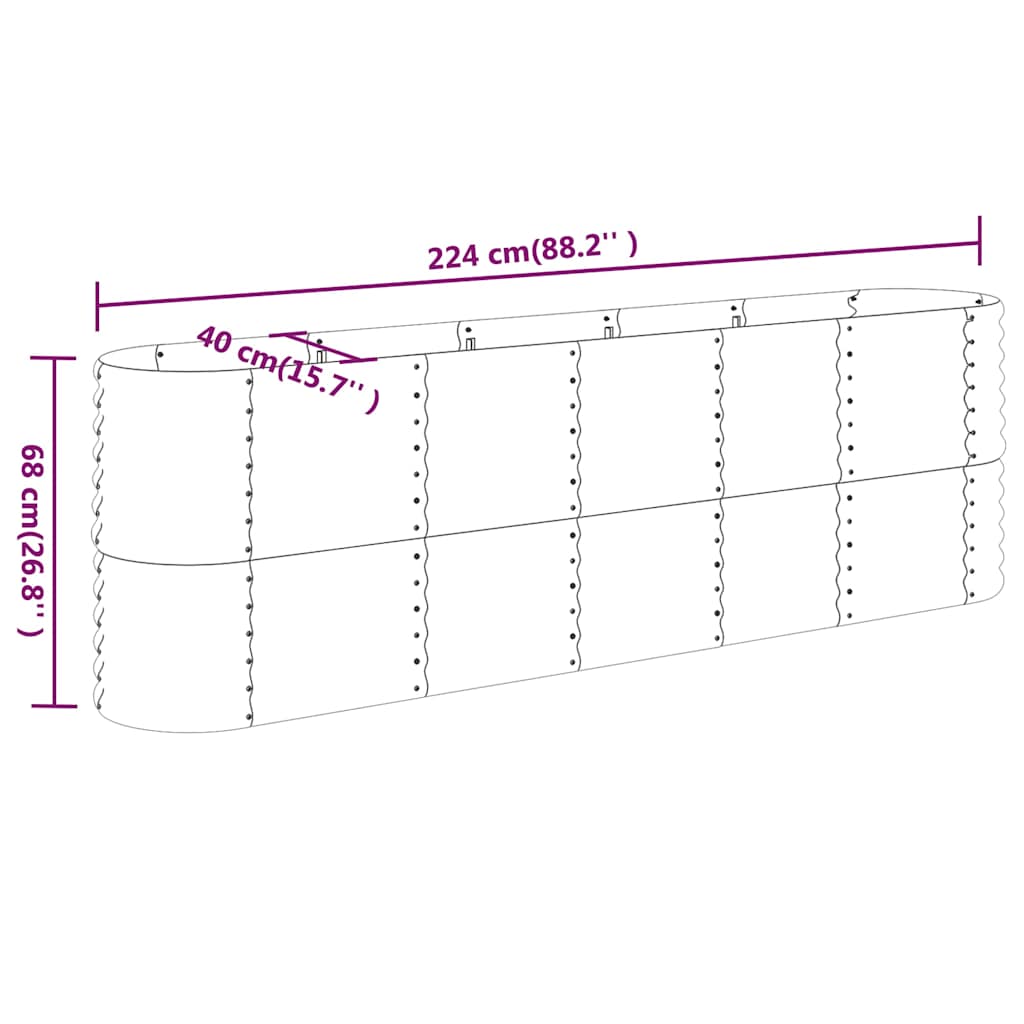 vidaXL Lit surélevé de jardin Acier galvanisé Anthracite - 5