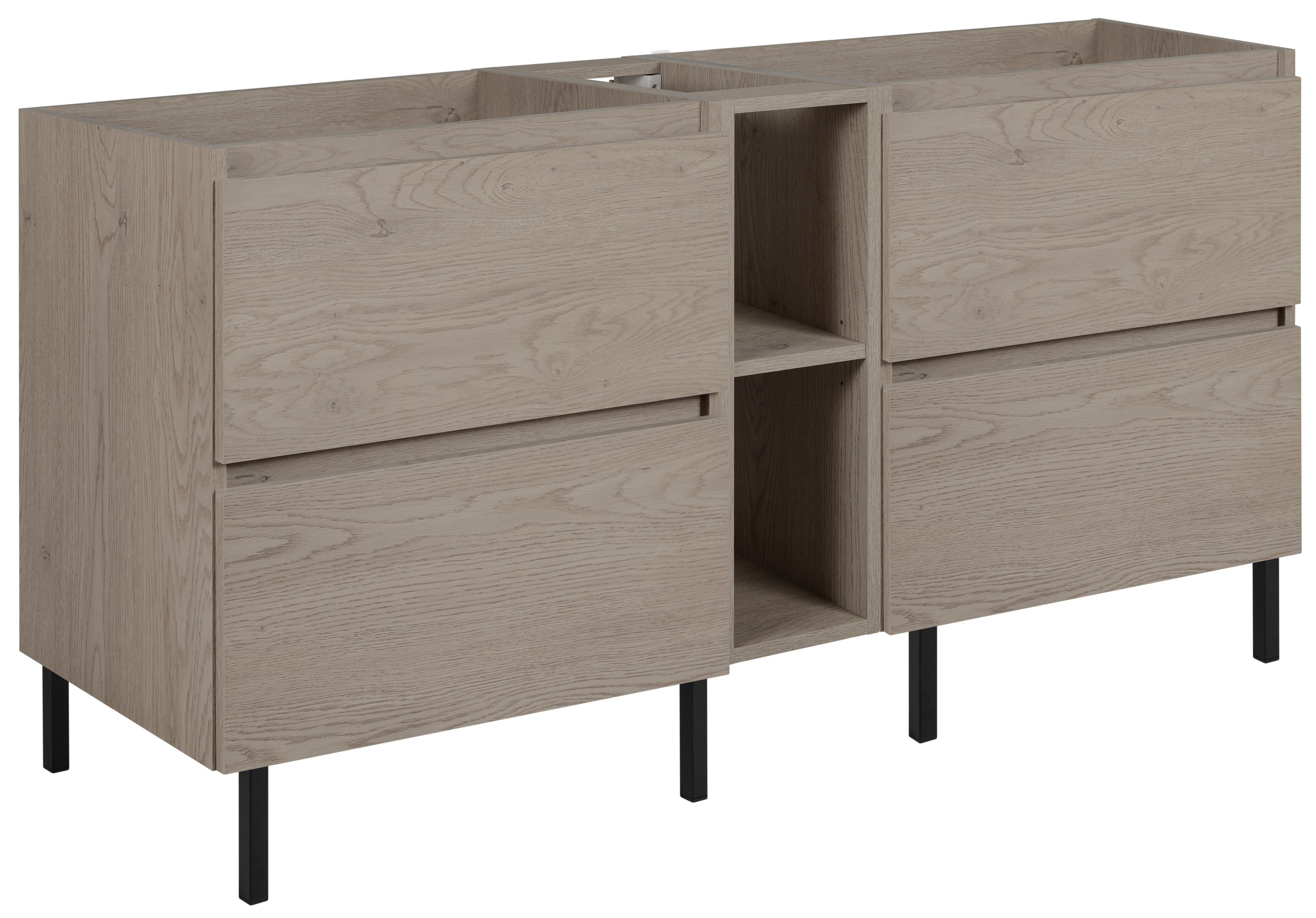 Meuble de salle de bain 140 cm (2 X 60 + 20) + pieds meuble, Couleur