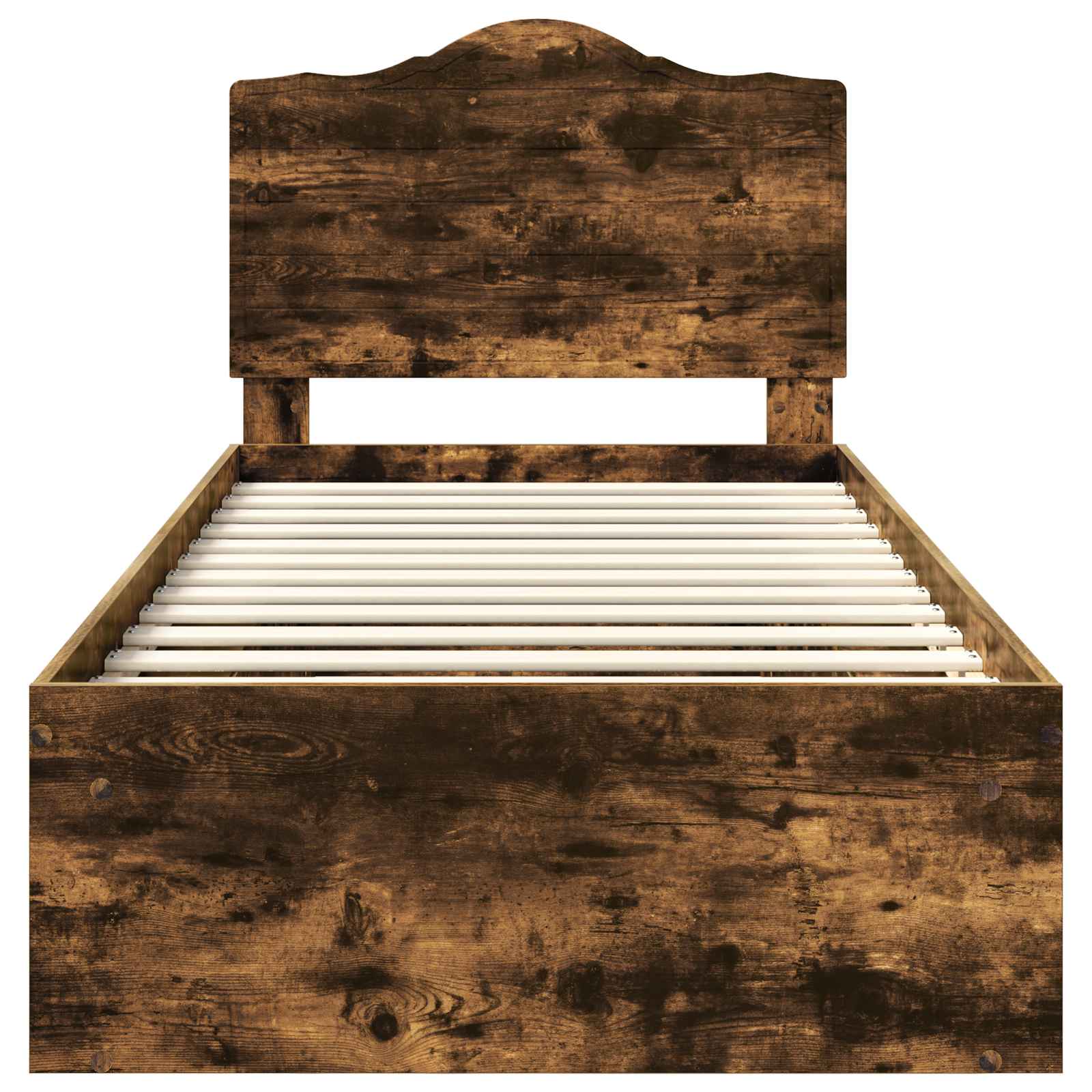 Cadre de lit avec tête de lit chêne fumé 75 x 190 cm en pin massif - 7
