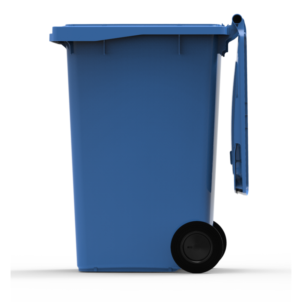 ESE France Conteneur Poubelle à déchets 2 roues - 240L - Robuste et Économique - 100% Recyclé - Bleu - Fabriqué en France - 3