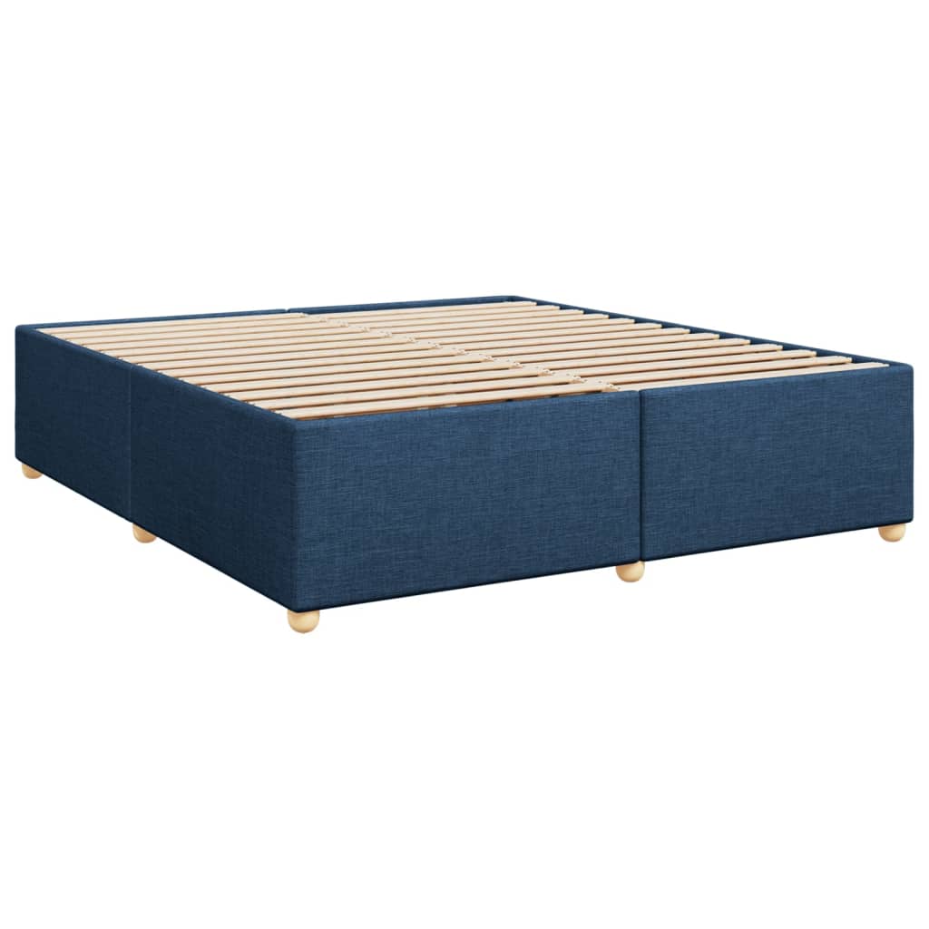 Maison Exclusive - Sommier à lattes de lit avec matelas Bleu 200x200 cm Tissu - 8